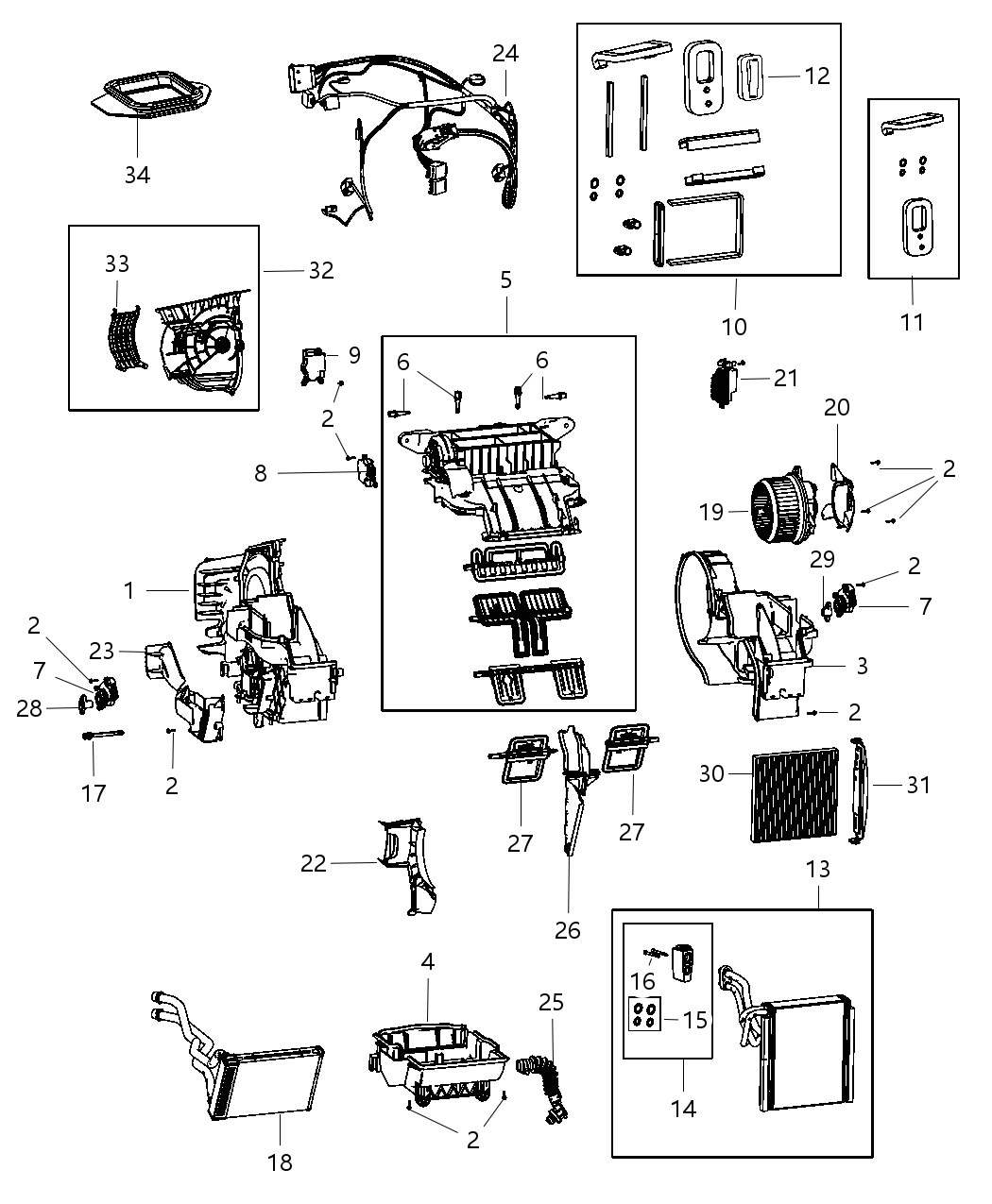 Mopar 68225057AA Wiring A/C And Heater