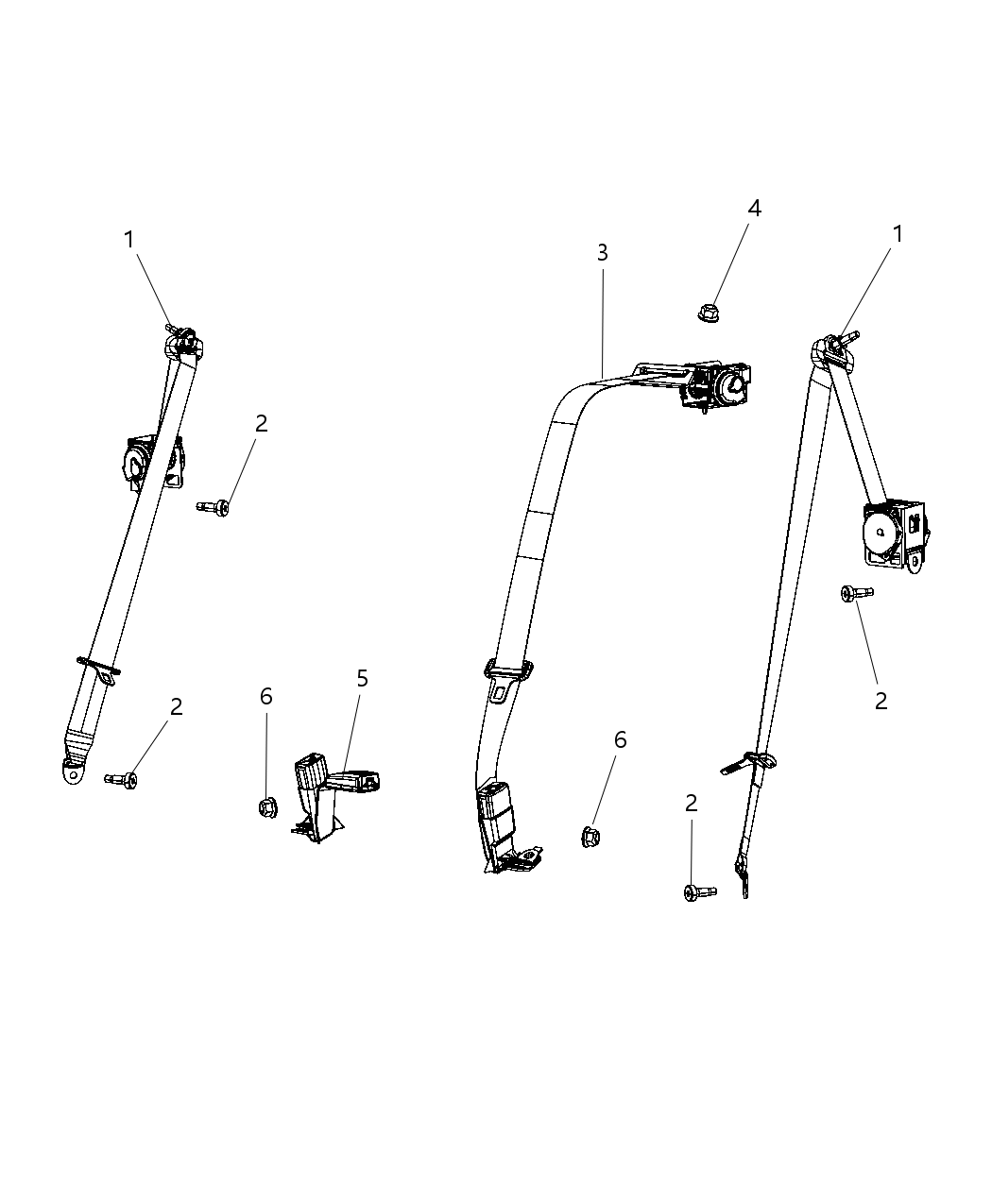 Mopar 1HU171X9AH Seat Belt 2ND Rear Center