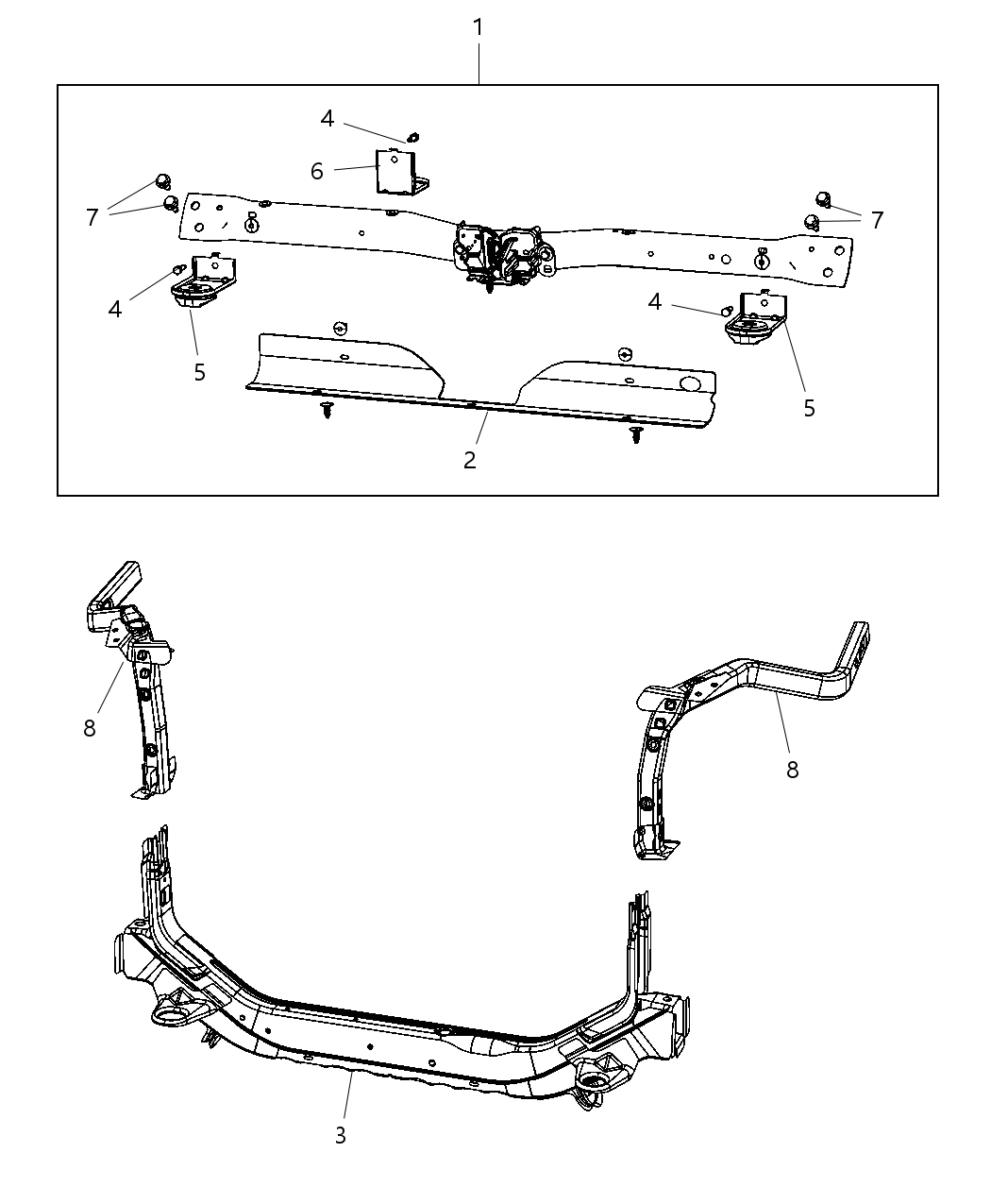 Mopar 68044605AA Crossmember Radiator Closure Panel