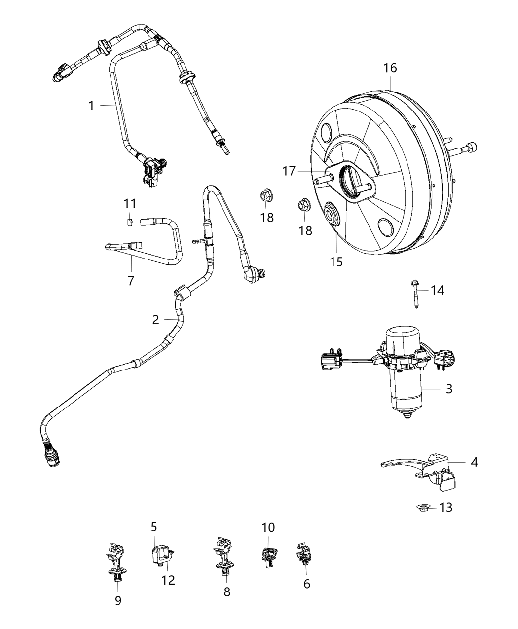Mopar 6106141AA Clamp Hose Spring Type Brake Vacuum Hose To Engine Side