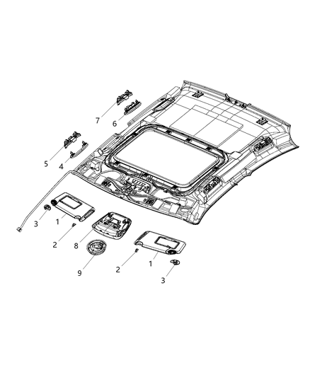 Console Overhead Diagram for 5PL42DX9AB