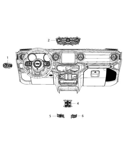 1984 Dodge Ramcharger Switch Power Window, Front Diagram for 68290764AE