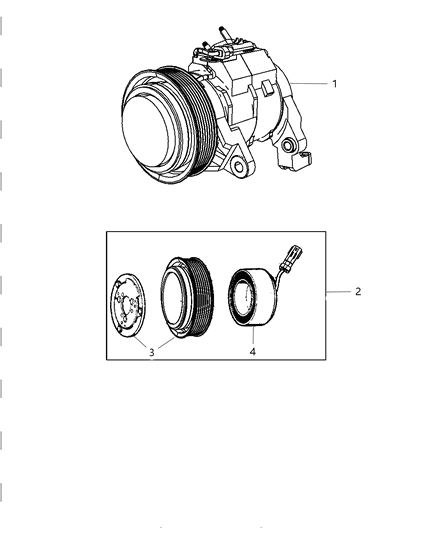 Compressor A/C With Clutch Diagram for 55055339AI