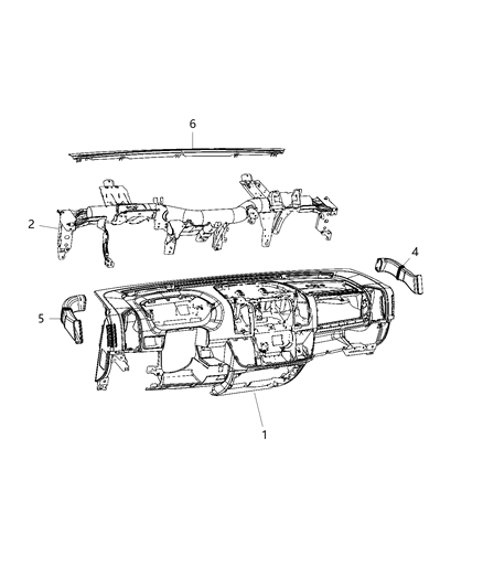 Panel Instrument Panel Diagram for 1XC07JXWAE