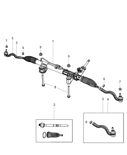 Gear Rack And Pinion Diagram for 5154729AE