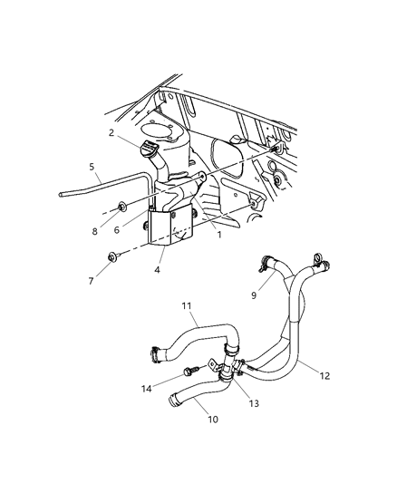 2020 Dodge Durango Hose Heater Return Diagram for 5058672AF