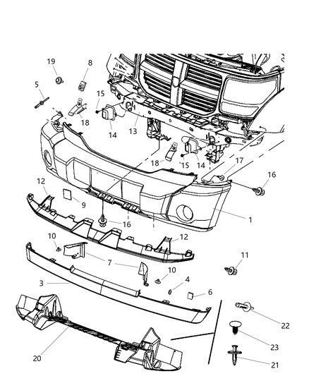 Bracket Fascia Diagram for 55079107AB