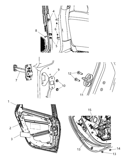 Panel Rear Door Outer Repair Diagram for 68082176AB