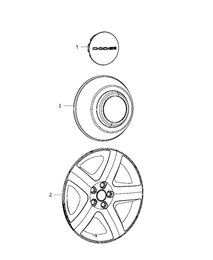 1997 Dodge B2500 Cap Wheel Center Diagram for 4895439AA