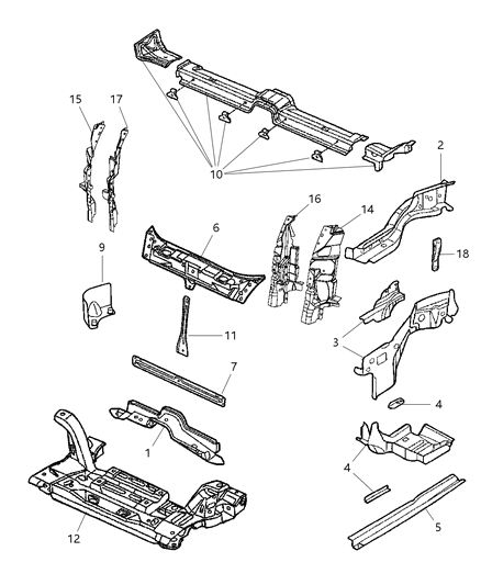 Panel Radiator Closure Diagram for 5067586AA