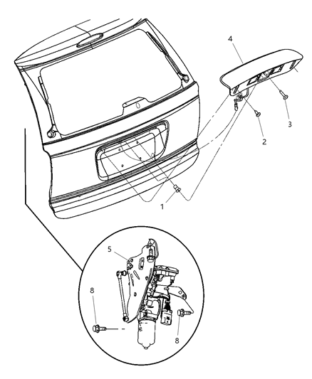 Motor And Gear Power Liftgate Diagram for 4717508AE