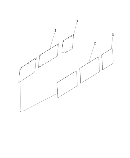 2020 Ram ProMaster 3500 Glass Quarter Window Diagram for 68283334AA