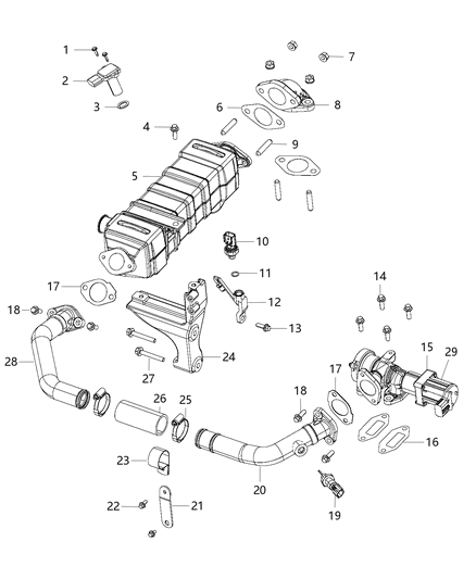 2006 Dodge Sprinter 3500 Valve EGR Diagram for 68210408AA