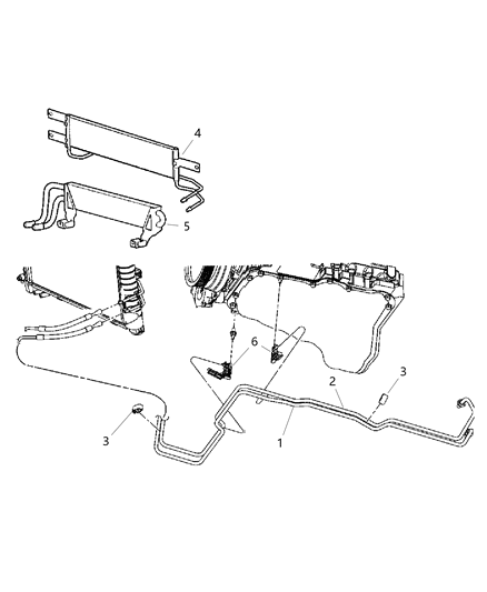 Tube And Hose Oil Cooler Diagram for 55056546AD