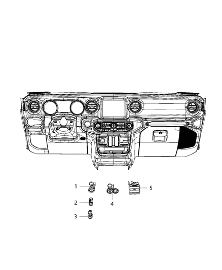 2009 Jeep Commander USB Portion Media Hub Diagram for 68412133AB