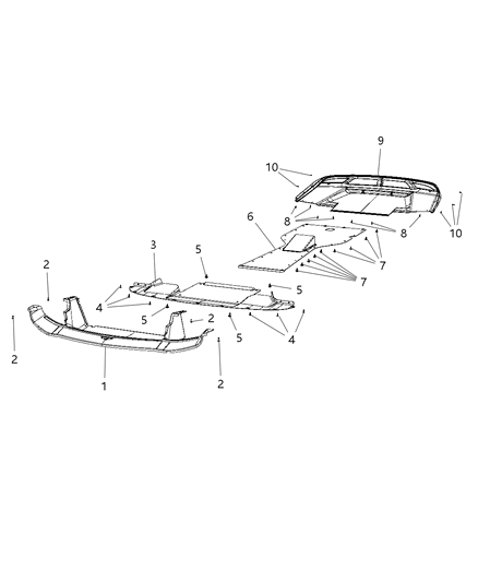2014 Dodge Viper Belly Pan Rear Diagram for 5290078AI