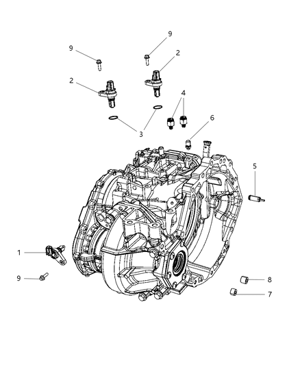 2014 Ram ProMaster 1500 Plug Transmission Case Diagram for 6036759AA