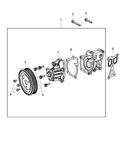 2017 Jeep Compass Pump Water Diagram for 5047389AA