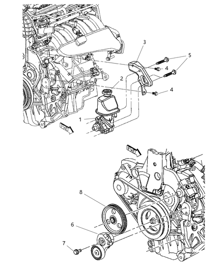 1988 Dodge 600 Pump Power Steering Diagram for 5272313AF