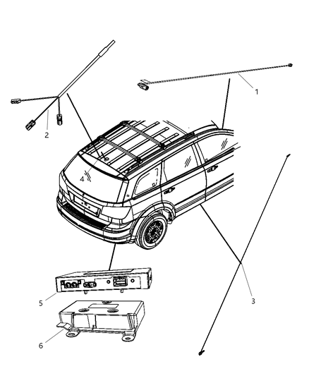 Antenna Base Cable And Bracket Diagram for 5064252AC