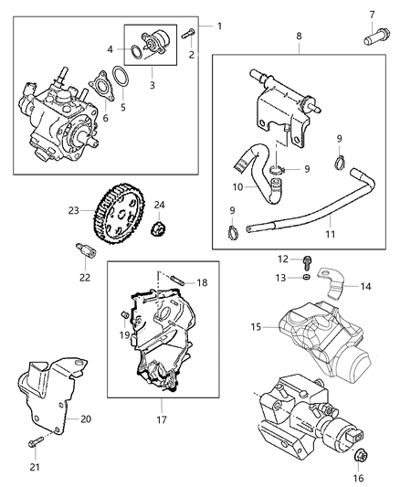 Gear Injection Pump Diagram for 68285325AA