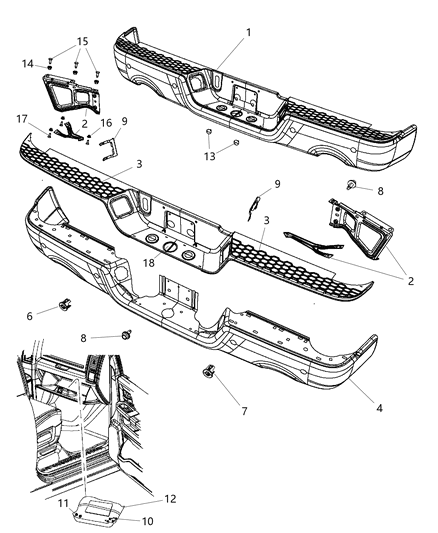 Bumper Assembly Step Complete Diagram for 55277451AD
