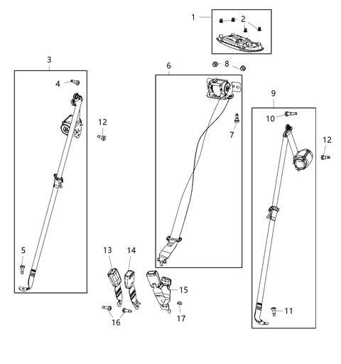 Seat Belt Rear Right Diagram for 5LA441D2AG