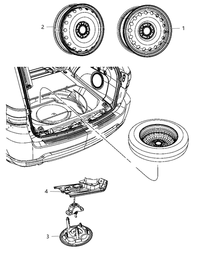 2011 Dodge Durango Plate Spare Tire Cover Diagram for 68085821AA