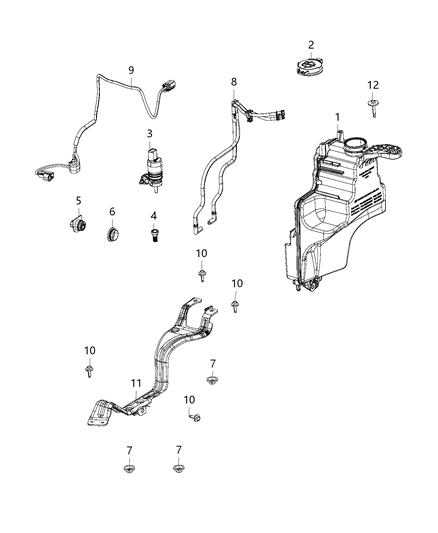 Cap Washer Reservoir Diagram for 68427719AA