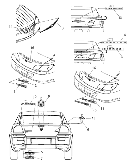 2002 Dodge Grand Caravan Nameplate Avenger Diagram for 5155664AA
