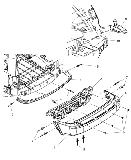 Absorber Rear Energy Diagram for 57010130AA