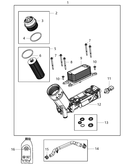 2012 Dodge Durango Hose Oil Cooler Outlet Includes Clamps Diagram for 68273505AB