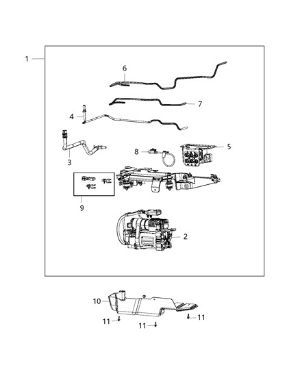 Compressor Assembly Air Suspension Diagram for 4877128AI