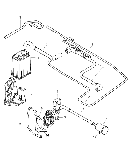 Pump Leak Detection Diagram for 4891420AA