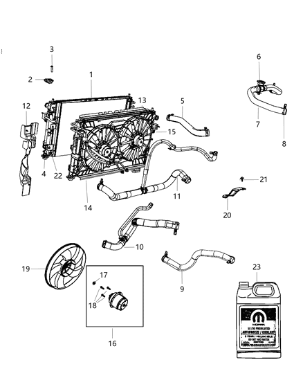 Hose Radiator Inlet Diagram for 5058997AF