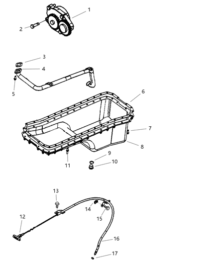 1993 Chrysler Concorde Gasket Oil Pan Diagram for 5003694AB