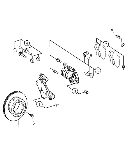 Pin Kit Disc Brake Diagram for 68066895AA