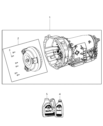 1997 Dodge B2500 Transmission Kit With Torque Converter Diagram for 68003114AJ