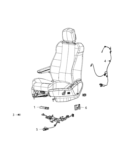 1988 Dodge Colt Wiring Seat Cushion Passenger Diagram for 68195884AA