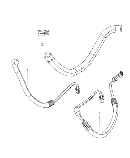1986 Jeep J10 Hose Power Steering Pressure Pump To Gear Diagram for 52060274AG