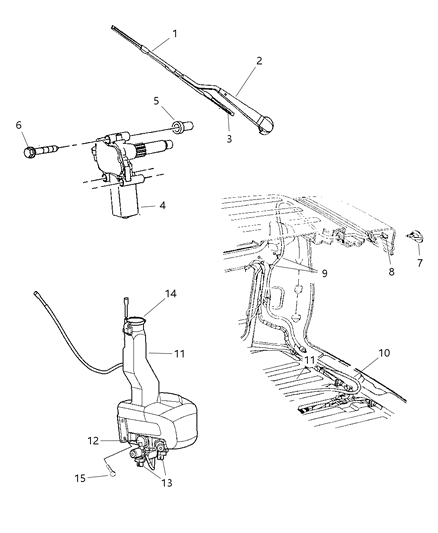 2008 Dodge Charger Blade Wiper Diagram for 4762392AB