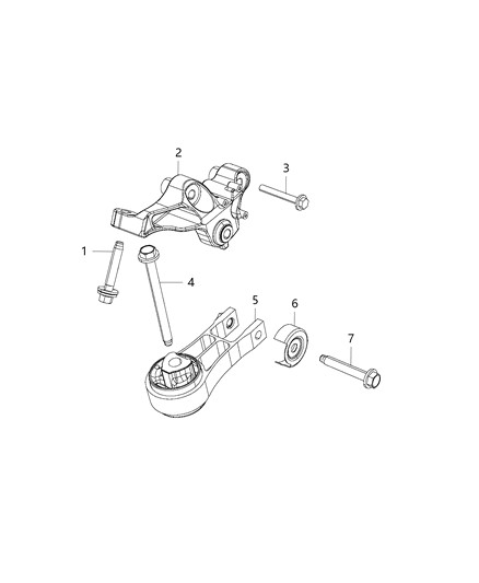 1991 Jeep Comanche Bracket Engine Mount Pivot Diagram for 68224744AB