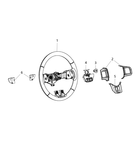 2015 Dodge Charger Wheel Steering Diagram for 5XR43DX9AA