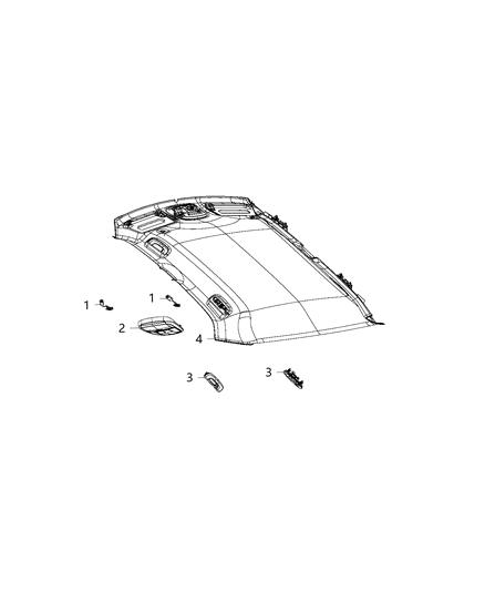 2017 Chrysler 300 Console Overhead Diagram for 5PL44ML2AC