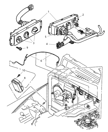 1993 Jeep Grand Wagoneer Knob A/C And Heater Control - Rotary Diagram for 5011218AB