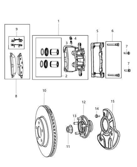 1995 Dodge B2500 Adapter Disc Brake Caliper Diagram for 5137668AB