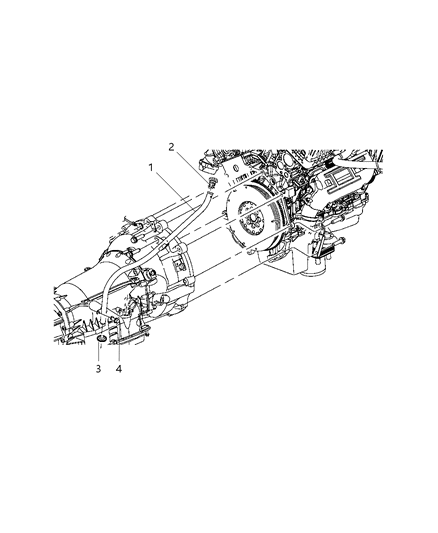 1996 Dodge B2500 Tube Transmission Oil Filler Includes Item #2 Diagram for 4627311AA