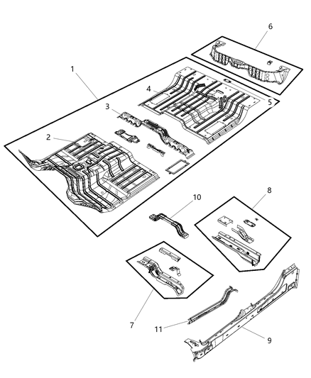 2009 Jeep Liberty Sill Bodyside Diagram for 68265448AC
