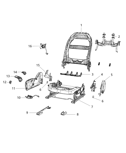 1988 Dodge Lancer Bracket Seat Rear Inboard Riser To Floor Diagram for 68210702AA