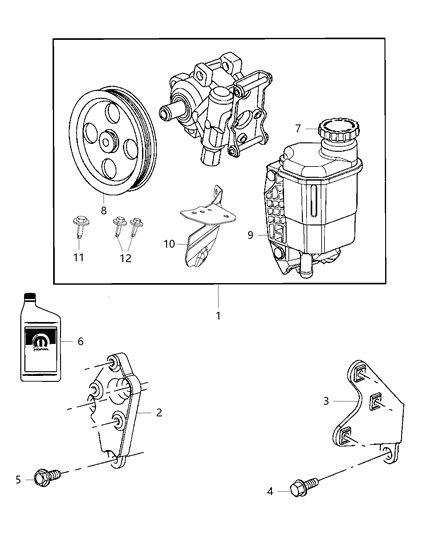 Reservoir Power Steering Fluid Diagram for 68193090AA